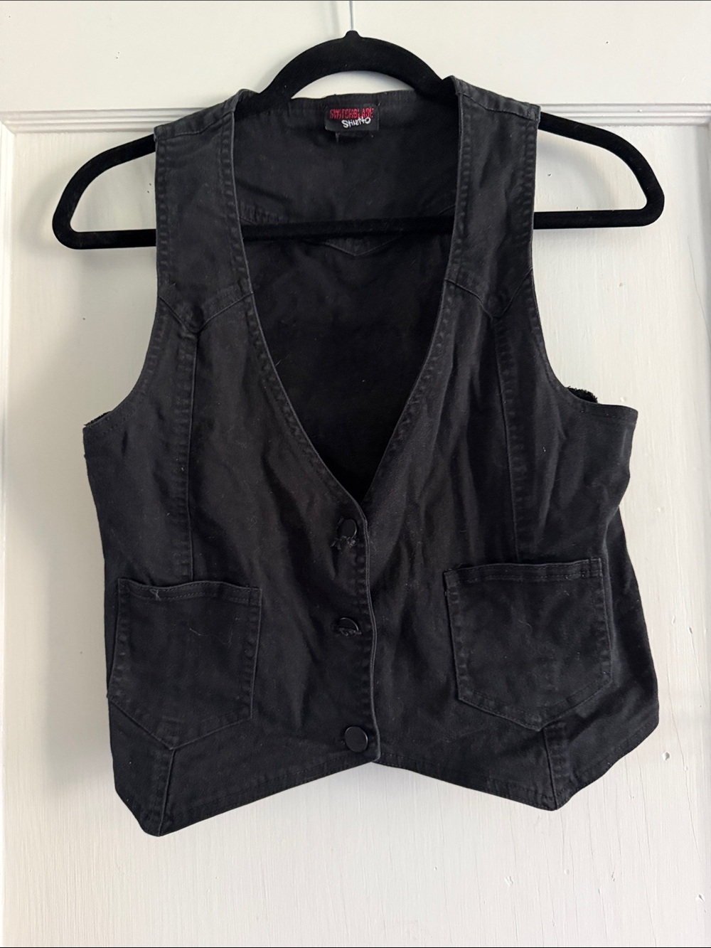Stretch & Roll Black Cotton Vest - Women